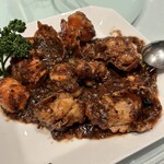 中国料理 星ヶ岡 - 伊勢エビの黒豆ソース、ソースの深い味が美味しい