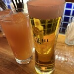 イタリアン&ワイン食堂 ViVi - こちらの生ビールで乾杯。相方はグァバジュース