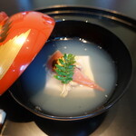 Kyouto Kicchou - 貝出汁うしお仕立て、胡麻豆腐と蛤のお椀
