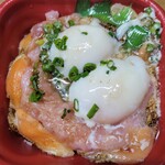 おはな丼丸 - 炙りサーモンネギトロユッケ丼＋ネタ大盛