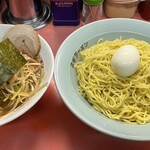 ラーメンショップ - ネギつけ麺大盛り、ネギダブル、メンマ、サービスゆで卵