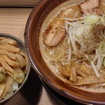 煮干そば 流。 - 味噌煮干そばとメンマめし