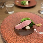 ワインと炭焼き fusione - 【お肉】鴨肉のロースト　トリュフ塩美味しかったです