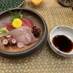 寿司竹 - 本マグロと天然ヒラメ、タコのお造り