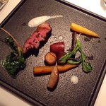 レストラン ビオス - 冬野菜のエチュベ 富士山岡村牛のロースト