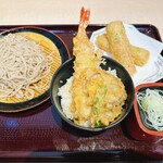 立喰いそば酒処 つきじ亭 - ミニ天丼セット+ちくわ天