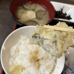 Oshokujidokoro Sengyoshou Uotetsu - 初めて牡蠣の天ぷら食べましたが美味しかったです