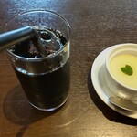 中国料理 天龍 - アイスコーヒー、杏仁豆腐