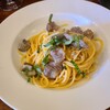 Trattoria Adriana - 砂肝・ポロ葱のペペロンチーノ　スパゲッティ