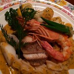 旬菜食卓 びすとろ KAZU - 真鯛と有頭海老のポアレ　アメリケーヌソース