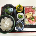 鮪のまつだ - 本鮪三点盛　鮪皮ポン酢(小鉢)