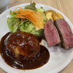 ライオンギャング 和泉店 - GANG SET(和牛リブロースステーキ100g/ハンバーグ180g)