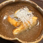 鮨菜 和喜智 - 太刀魚と筍　揚げ出し　柚子胡椒