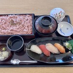 和食レストランとんでん - 桜そば・特選鮨(旨いわし汁変更)