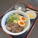 下野うどん草庵 - 牛すじぶっかけ