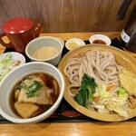 Murayama Mange Tsu Udon - ダブルつけ汁（肉汁+満担(温汁)）