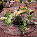 キャトルラパン - 前菜盛り合わせ
      海老のマリネ ヴィネグレットソース・人参のババロア・ポークパテバジルソース・鯖のマリネトマトソース・砂ズリのコンフィ・低温調理ポーク グリーンマスタード・プロシュート