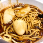 Food Capital Restaurant - 2.28朝食の麺 具材にうず玉とかまぼこ （シェフがおそるおそる私を見ながら丼奥に沈めてたのを掘り出したところ(笑)）