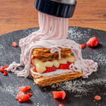 Strawberry Mont Blanc mille-feuille