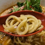 スパイスラーメン専門店 SPICE 麺 アッ晴れ - 全粒粉入りの中太麺