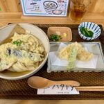 ハタトタ - いわし梅しそ天おろしぶっかけ　1260円　+　かしわ天　350円　