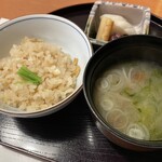 個室会席 北大路 - 食事（筍と鯛の炊き込みご飯）