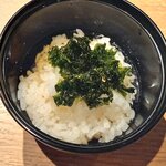Katsuプリポー - 余ったご飯に醤油漬け海苔と昆布出汁でお茶漬けに。