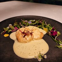 赤坂 桃の木 - 連れの海老のマンゴーソース和え