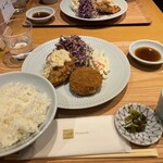 Tori Ryouri Shimizu - 鳥南蛮とチキンカツ定食