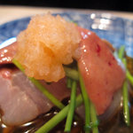 新和食 きくい - クエの肝（もみじおろしで）