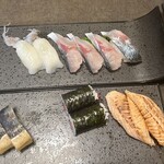 神田川 - 姿やりいか　北浦産日向本鯖　焼き鯖の棒鮨　鉄火巻　炙りトロサーモン