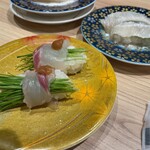 Sushiyuukan Asahi - 芽ネギを鯛で巻いたヤツも美味しかった！