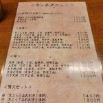 天ぷら心平 - ランチメニュー