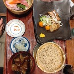 八州亭 - 豚角煮定食（ミニ海鮮丼と肉汁そば付）