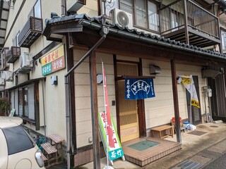 Wakatake Shiyokudou - 店の横に駐車場（６台分）はあるが前の道路が狭いので結構停めにくい