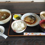 国八食堂 - 煮さば定食＆かけそば