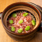 Hagama rice with cherry shrimp from Suruga Bay and fava beans