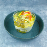 Celery root mousse Japanese soup jelly