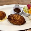 ツムギ キッチン - ハンバーグステーキ&カニクリームコロッケランチ（1680円）