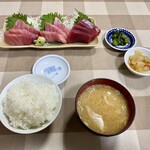 まるいち食堂 - 鮪三点盛り定食