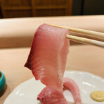 新日本料理おぶね - ▫︎焼津の鰤の刺身
      →辛子クリーム(生クリーム)②