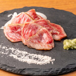 Hiroshima beef tataki style rare Steak