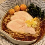 スープ料理 タマキハル - 金柑感じる名古屋コーチンと魚介出汁②