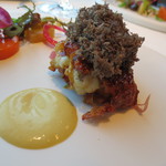 オーグードゥジュール ヌーヴェルエール - 白子の上には削ったトリュフが。ソースといただくとコクが楽しめます。