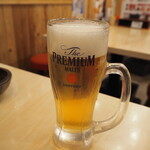 あべの酒場 - 最後にもう1度生ビール（神泡？）