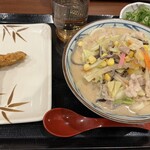 丸亀製麺 - 豚ちゃんぽん（並）とかしわ天