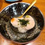 小柳寿司 - ふぐの白子　有明の青のり乗せ