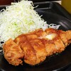 Matsunoya - オニオンバターソースのポークフライドステーキ定食豚汁セット（ライス大盛）1030円 コロッケは無料券