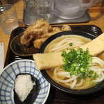 うどん 丸香 - かけうどん+上天　４８０円