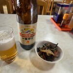 べにば奈 - 料理写真:ビールとお通し